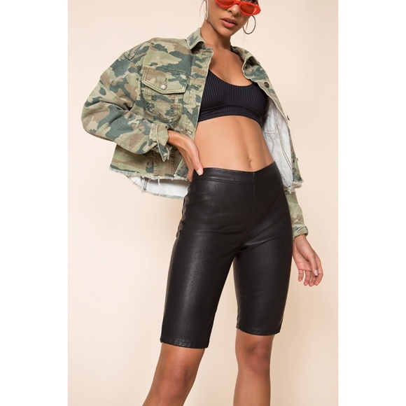 blank denim biker shorts